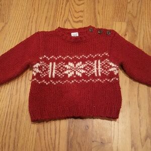 Baby Gap Holiday Red snowflake sweater